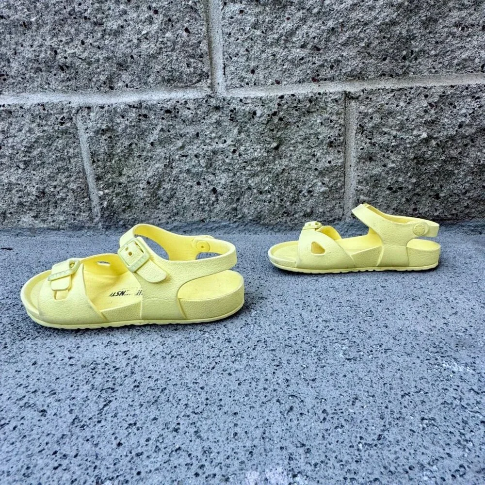 BIRKENSTOCK Rio Sandals Girls 12 30 Yellow EVA Waterproof Toddler Shoes Lemon - Picture 3 of 11